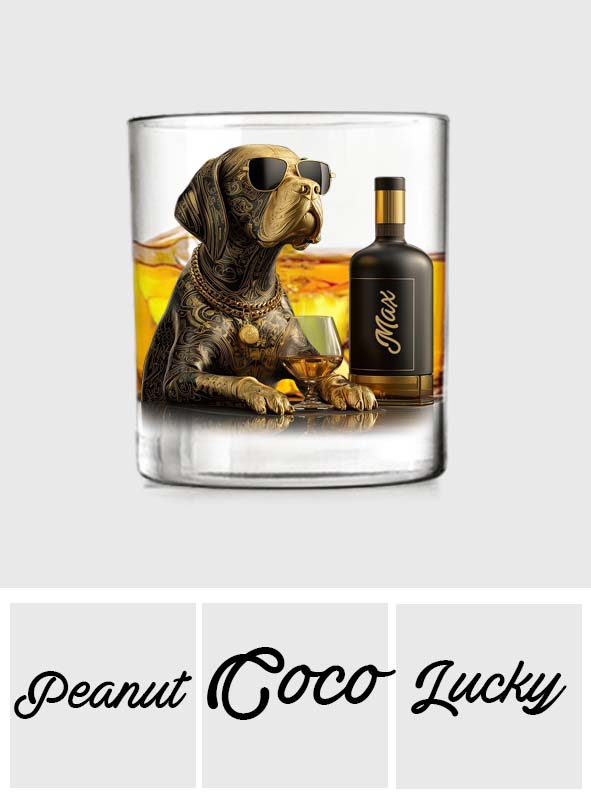 Chien et whisky - Verre à whisky personnalisé