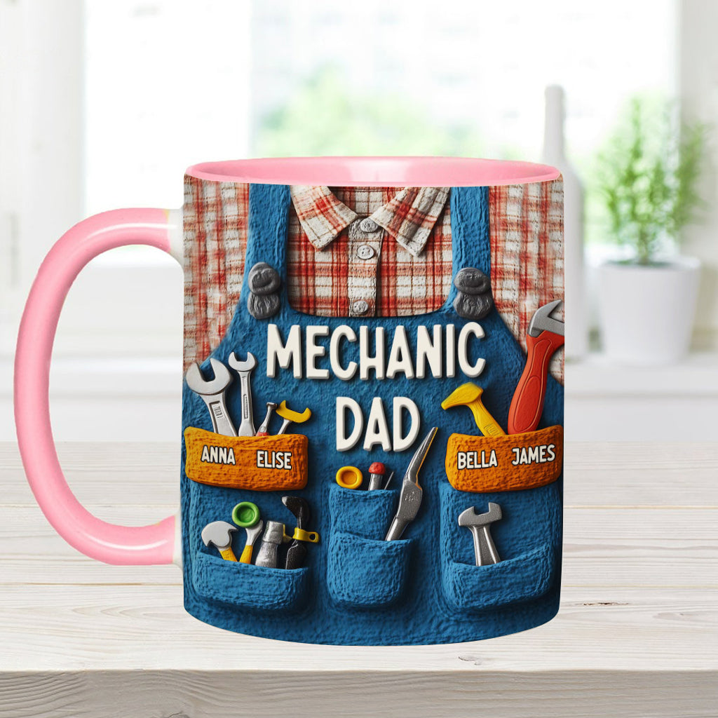 Mechanic Dad - Personalized Father Accent Mug