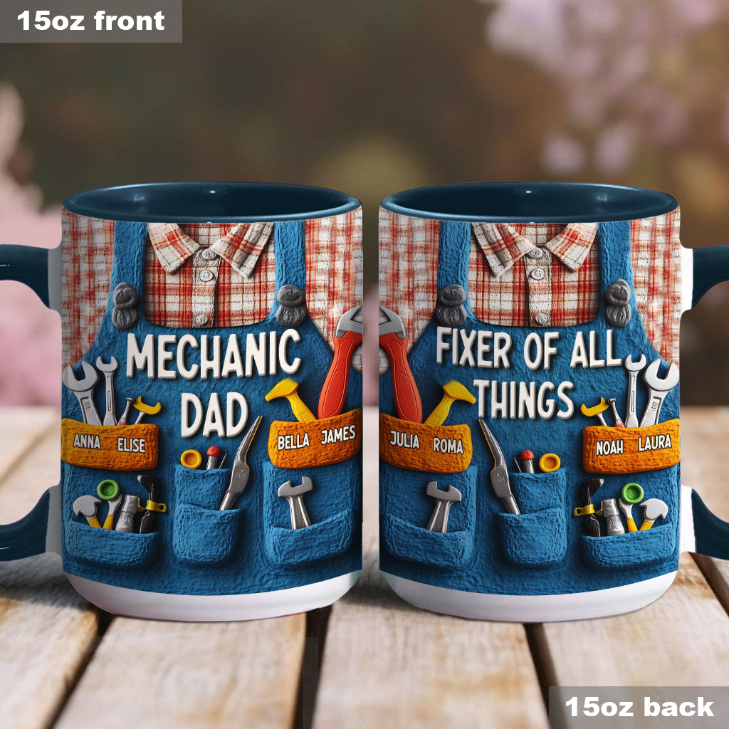 Mechanic Dad - Personalized Father Accent Mug
