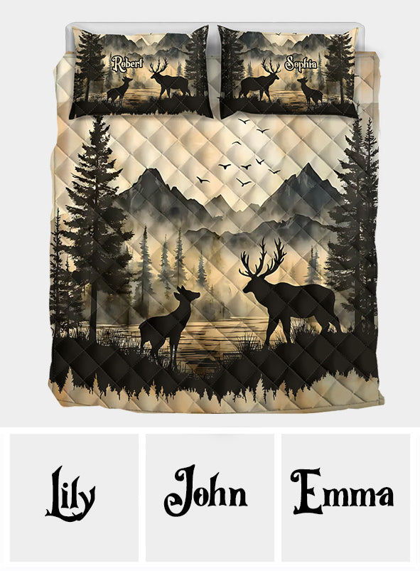 Du und ich, wir schaffen das – Personalisiertes Jagd-Quilt-Set