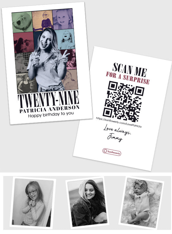 Any Message Card & Photo Upload - Personalized QR Greeting Card