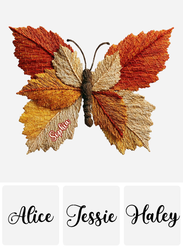 Herbstschmetterling – Personalisierte Fußmatte/Teppich in Schmetterlingsform