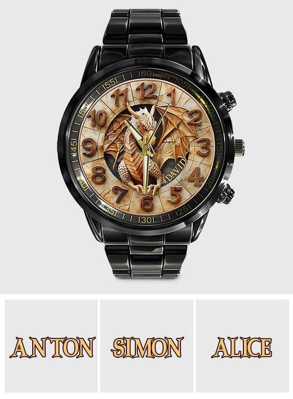 Mutiger Drache – Personalisierte Drachen-Handuhr