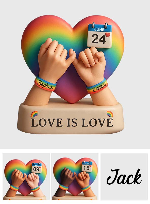 L'amour est l'amour - Plaque acrylique personnalisée de soutien LGBT