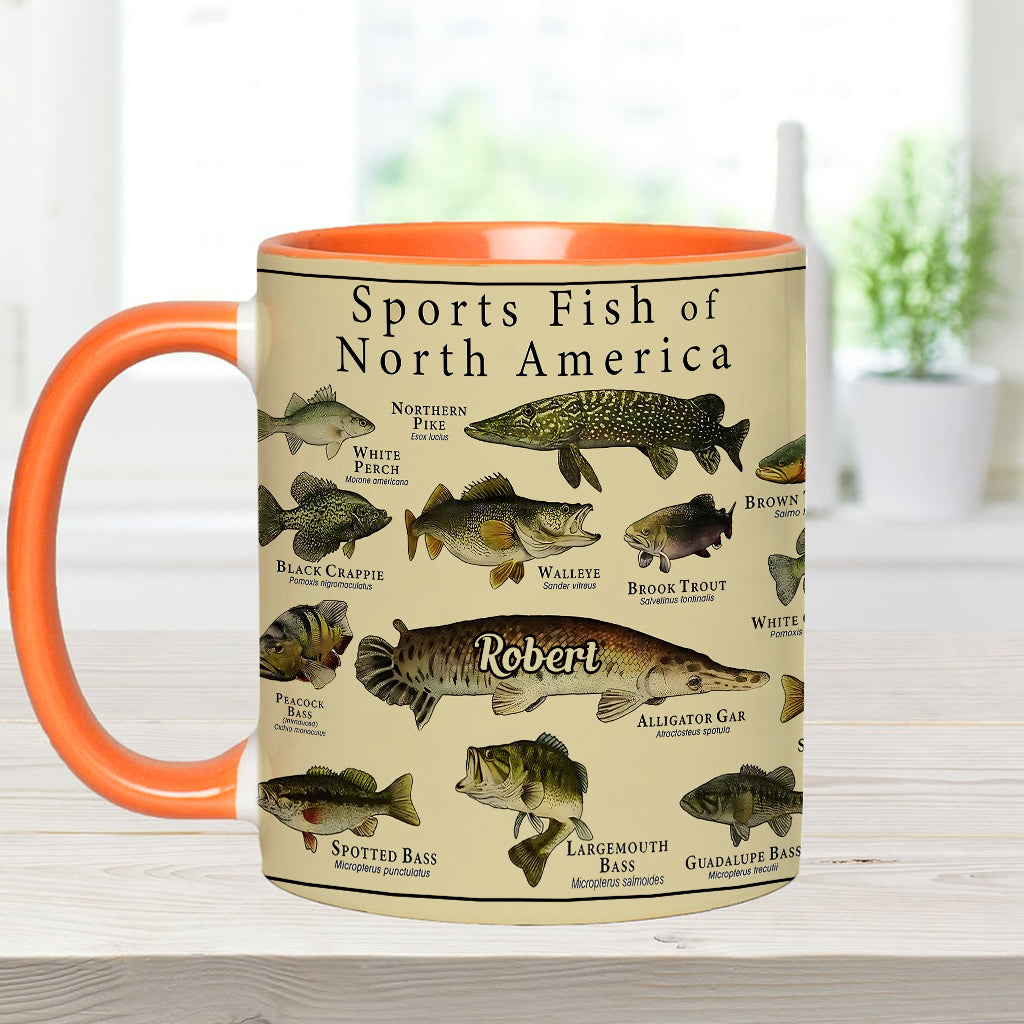 Fish Of America - Personalized Fishing Accent Mug