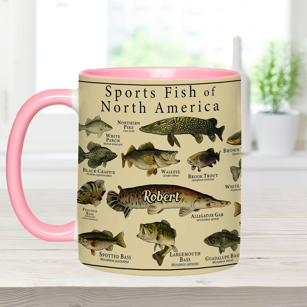 Fish Of America - Personalized Fishing Accent Mug
