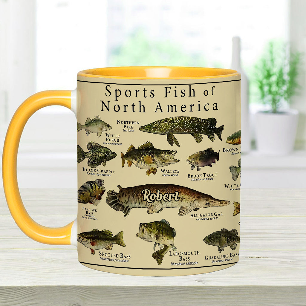 Fish Of America - Personalized Fishing Accent Mug