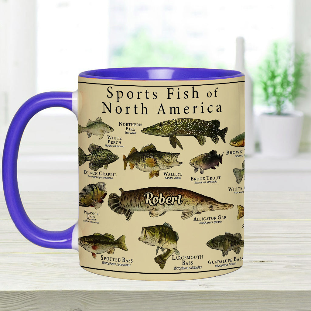 Fish Of America - Personalized Fishing Accent Mug