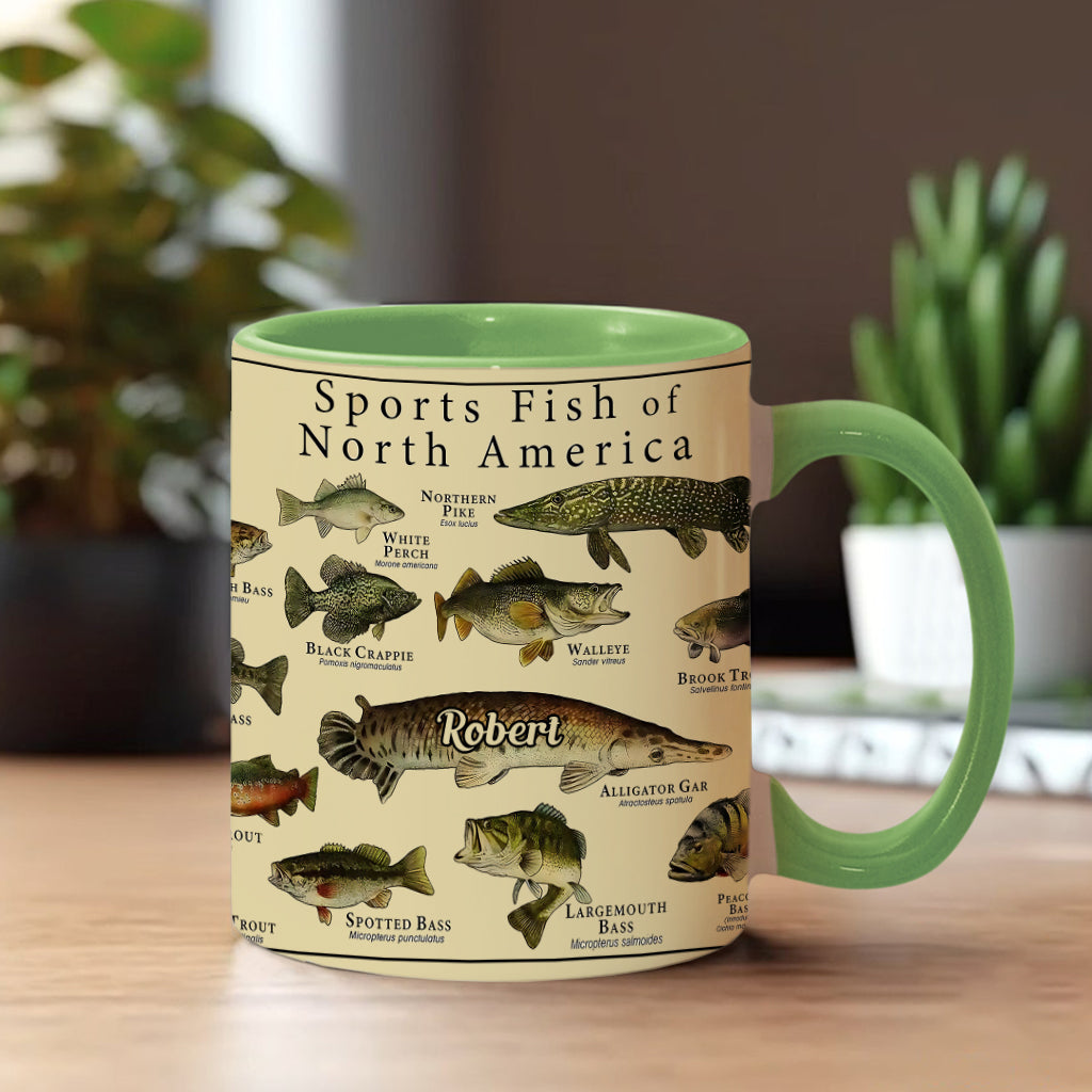Fish Of America - Personalized Fishing Accent Mug