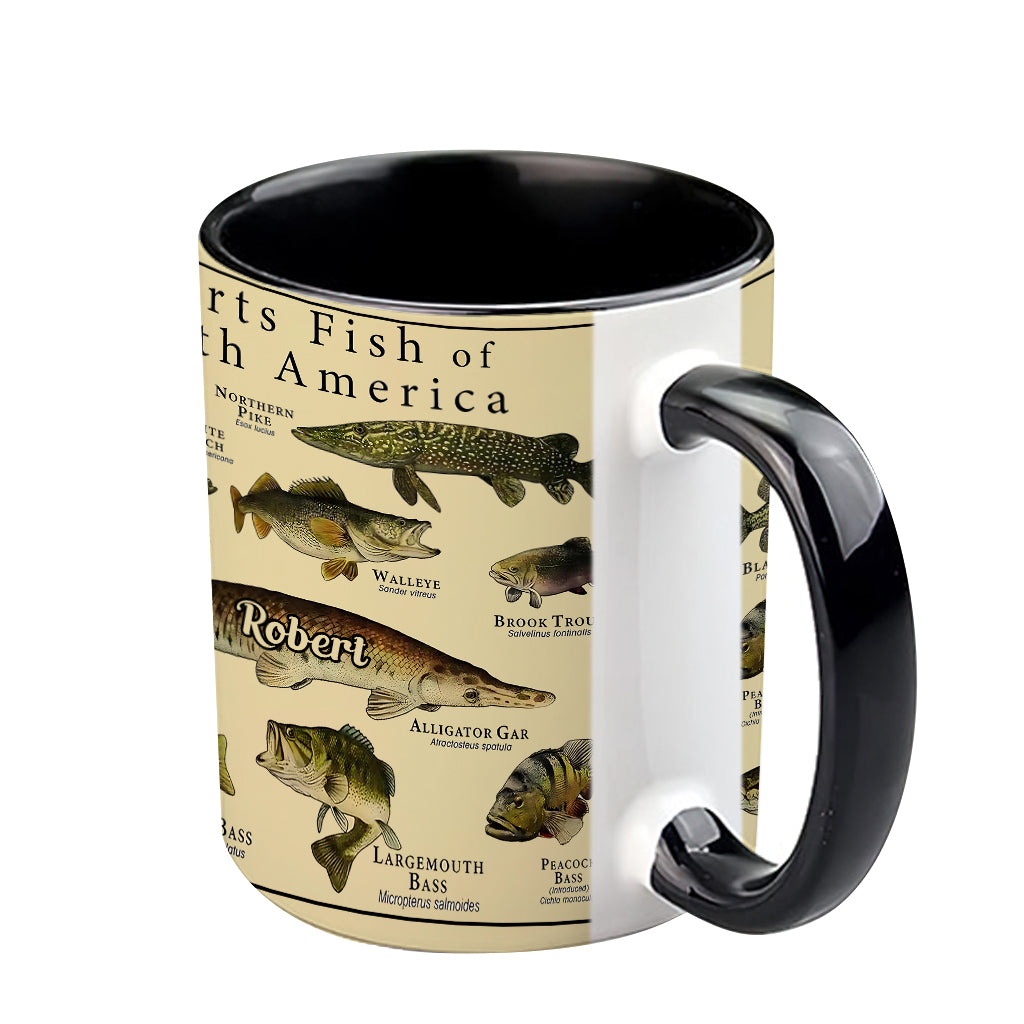 Fish Of America - Personalized Fishing Accent Mug