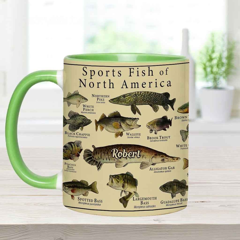 Fish Of America - Personalized Fishing Accent Mug