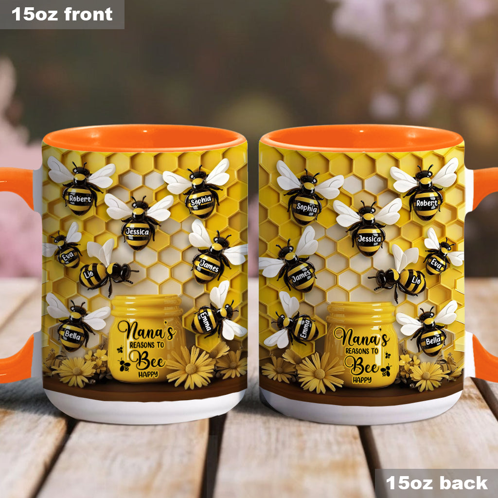 Reasons To Be Happy - Personalized Grandma Accent Mug