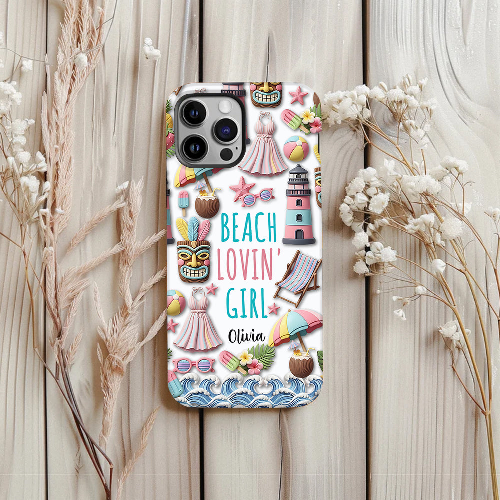 Beach Lovin' Girl - Personalized Sea Lover Full Print Phone Case