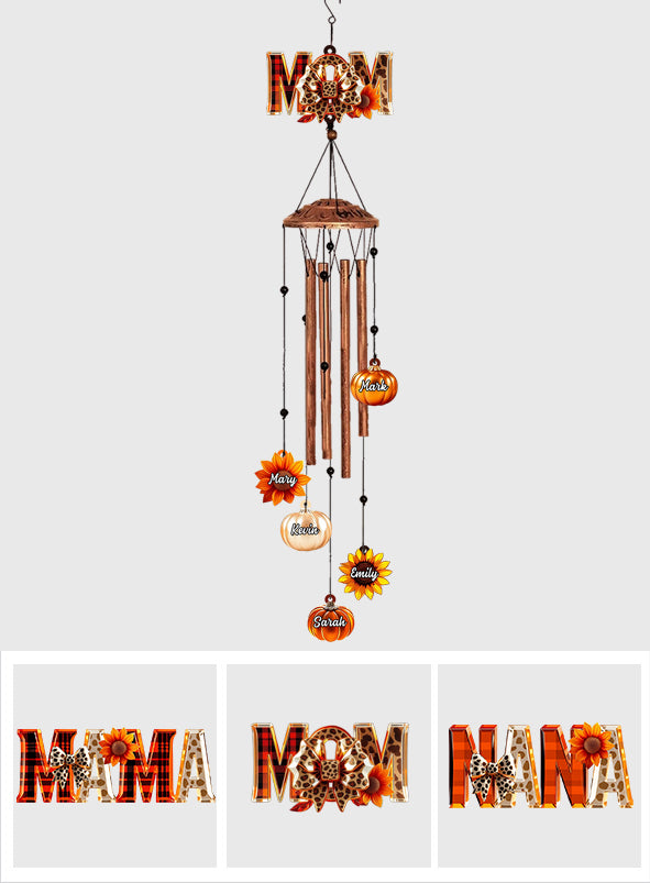 Fall Mama – Personalisiertes Herbst-Windspiel mit Anhängern
