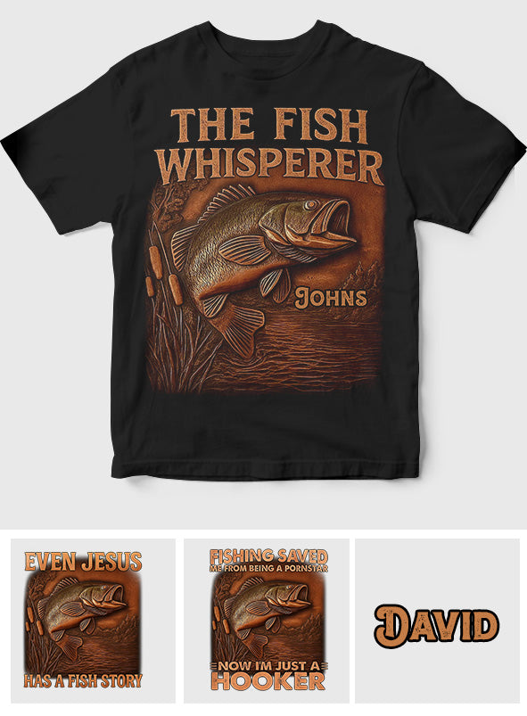 Der Fischflüsterer – Personalisiertes Angel-T-Shirt und Hoodie