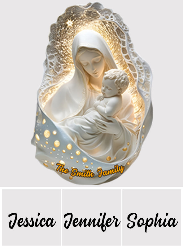 Mère de Dieu - Décoration de sapin lumineuse chrétienne personnalisée à LED