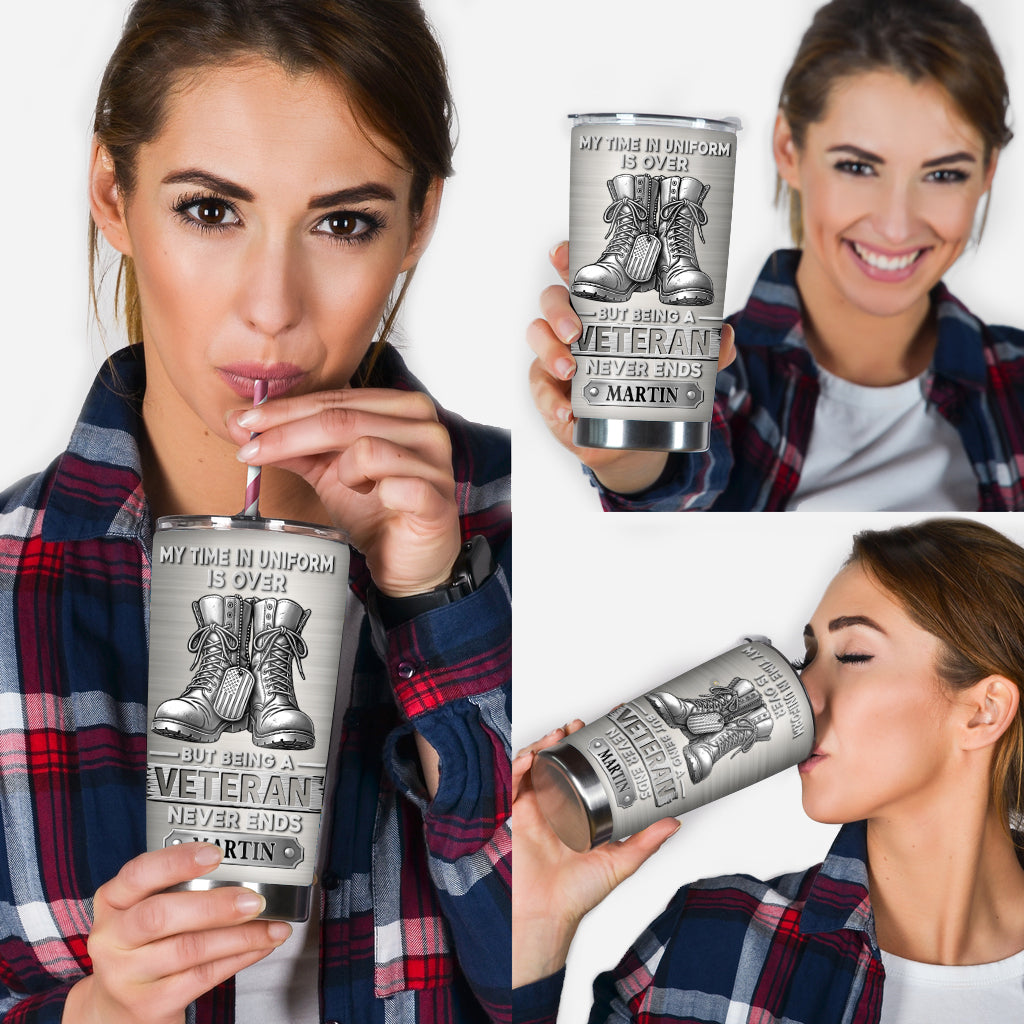 Proud Veteran - Personalized Veteran Tumbler