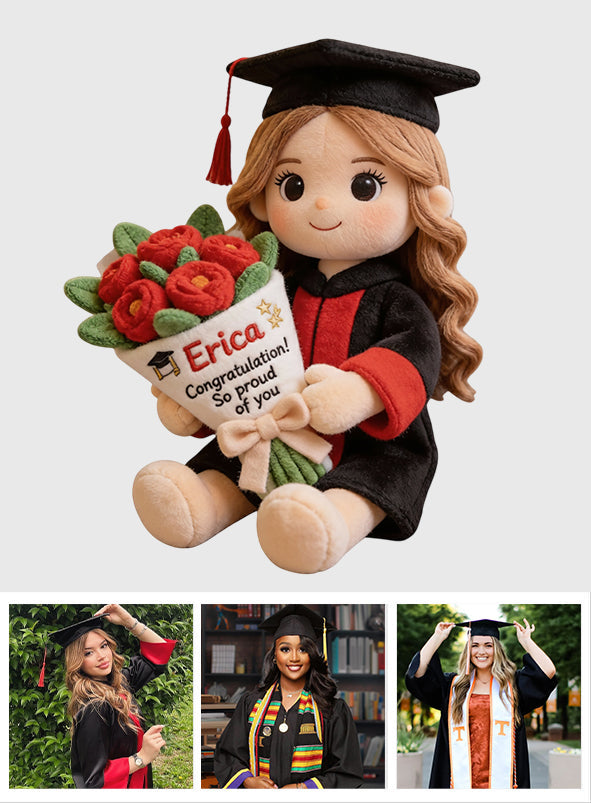 Custom Any Photo Graduation - Personalized Graduation Faux Fur Shaped Pillow