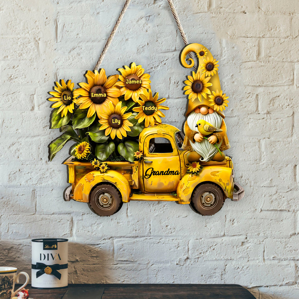 Love Grandma - Personalized Grandma Custom Shaped Wood Sign