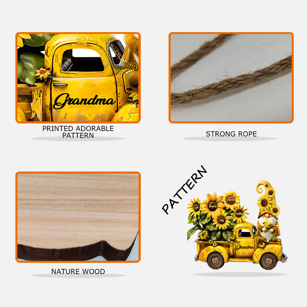 Love Grandma - Personalized Grandma Custom Shaped Wood Sign