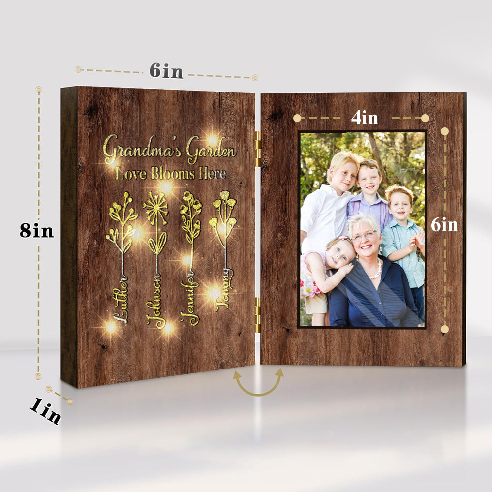 Grandma's Garden - Personalized Grandma Foldable Photo Frame with Light