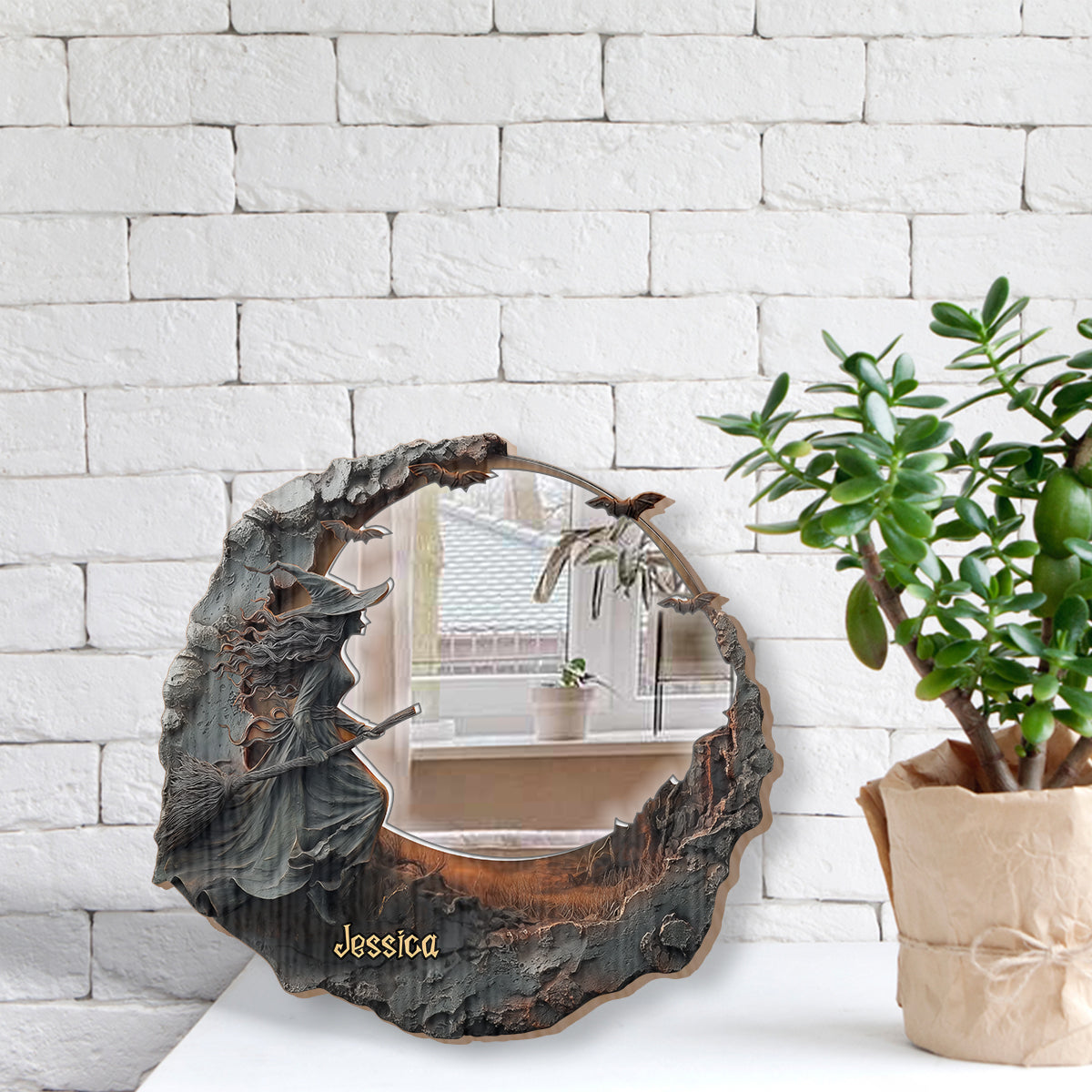 The Witch Is In - Personalized Witch Wall Hanging Mirror
