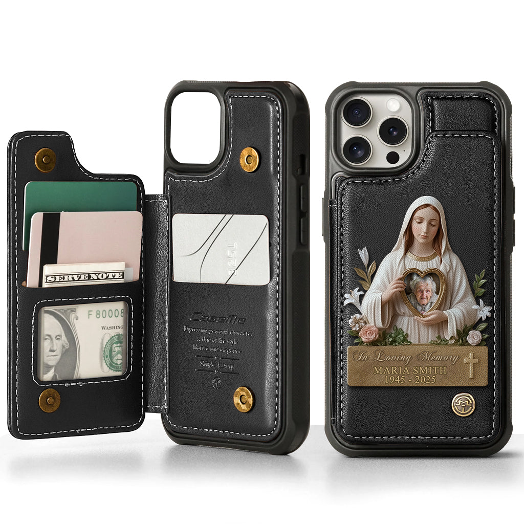 Virgin Mary Memorial - Personalized Memorial Wallet Phone Case