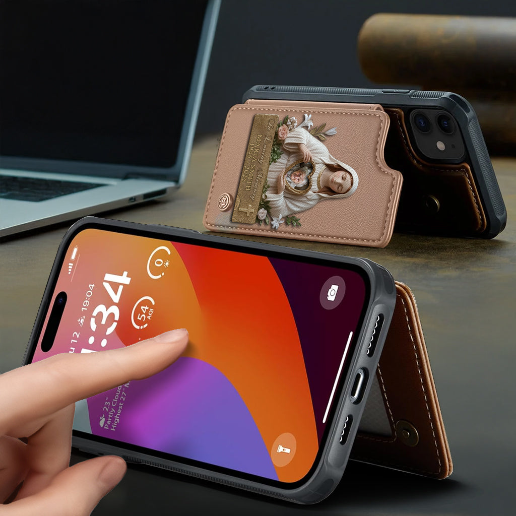 Virgin Mary Memorial - Personalized Memorial Wallet Phone Case