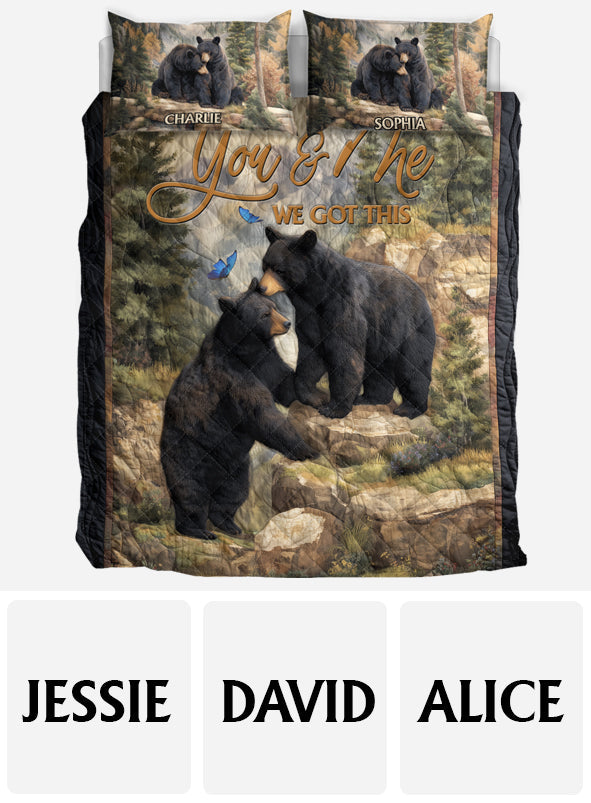 Du und ich, wir schaffen das – Personalisiertes Jagd-Quilt-Set