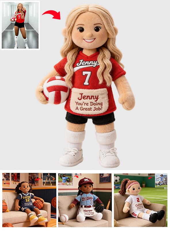 You Are Doing A Great Job - Personalized Volleyball Premium Faux Fur Pillow