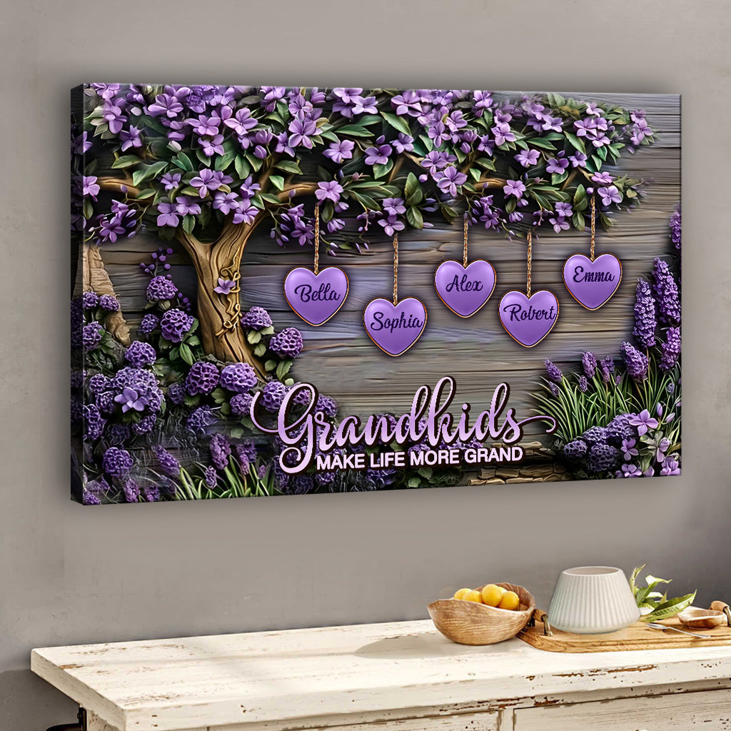 Grandkids Make Life More Grand - Personalized Grandma Canvas And Poster