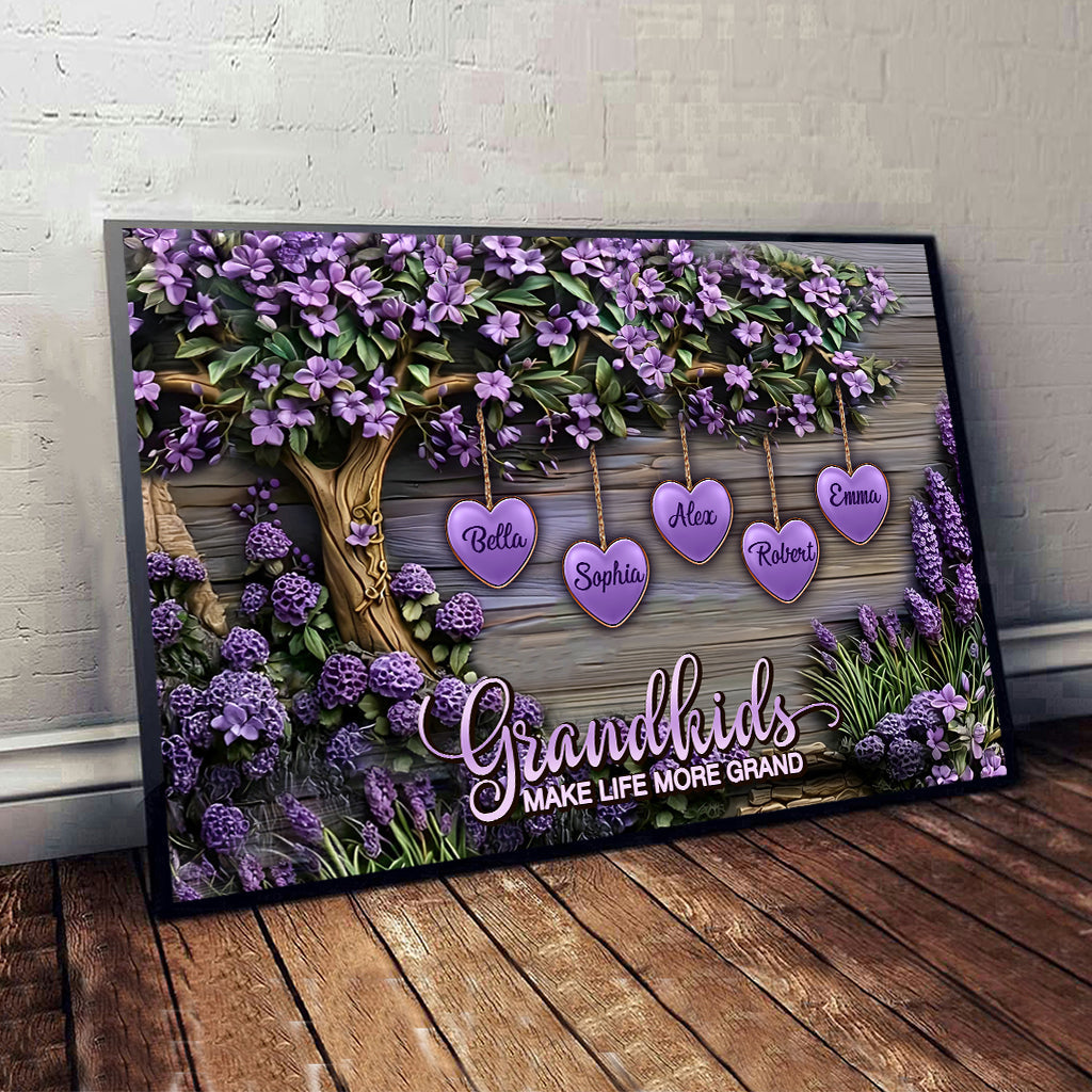 Grandkids Make Life More Grand - Personalized Grandma Canvas And Poster