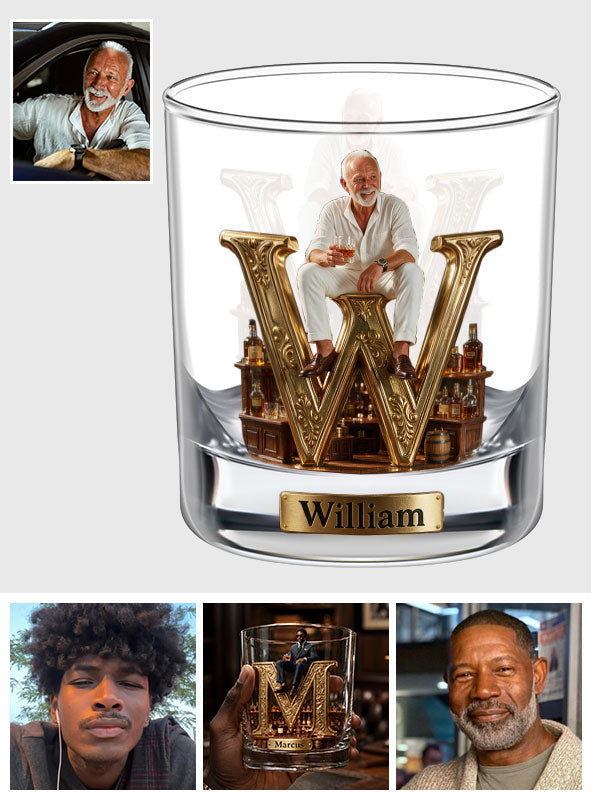 Alphabet Initial For Whiskey, Bourbon... Lovers - Personalized Whisky Whiskey Glass