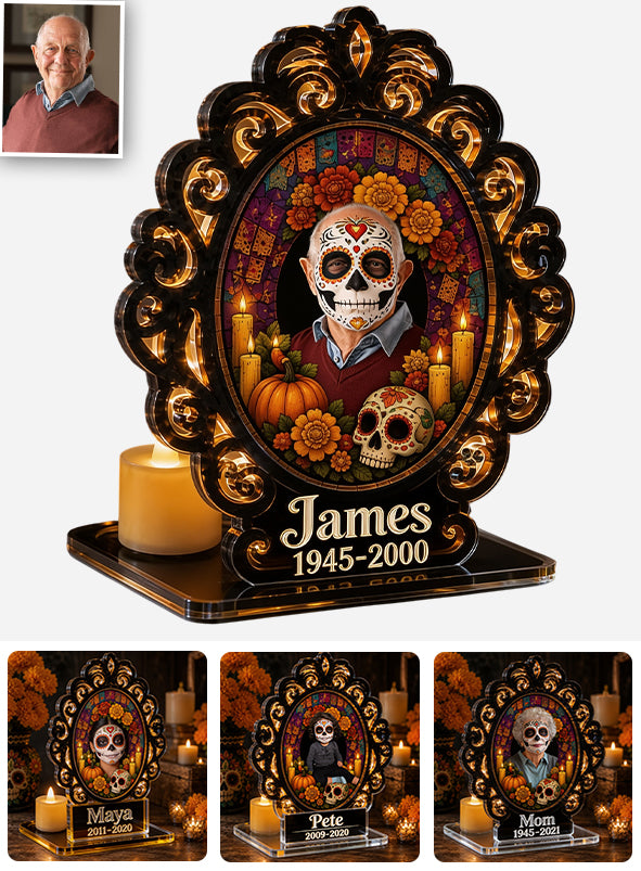Day Of The Death - Personalized Memorial Candle Holder Sign