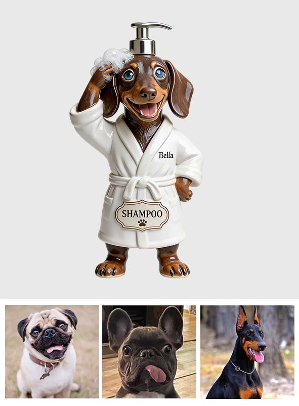 Lustige Haustierfotos - Personalisierter Hundepumpenspender