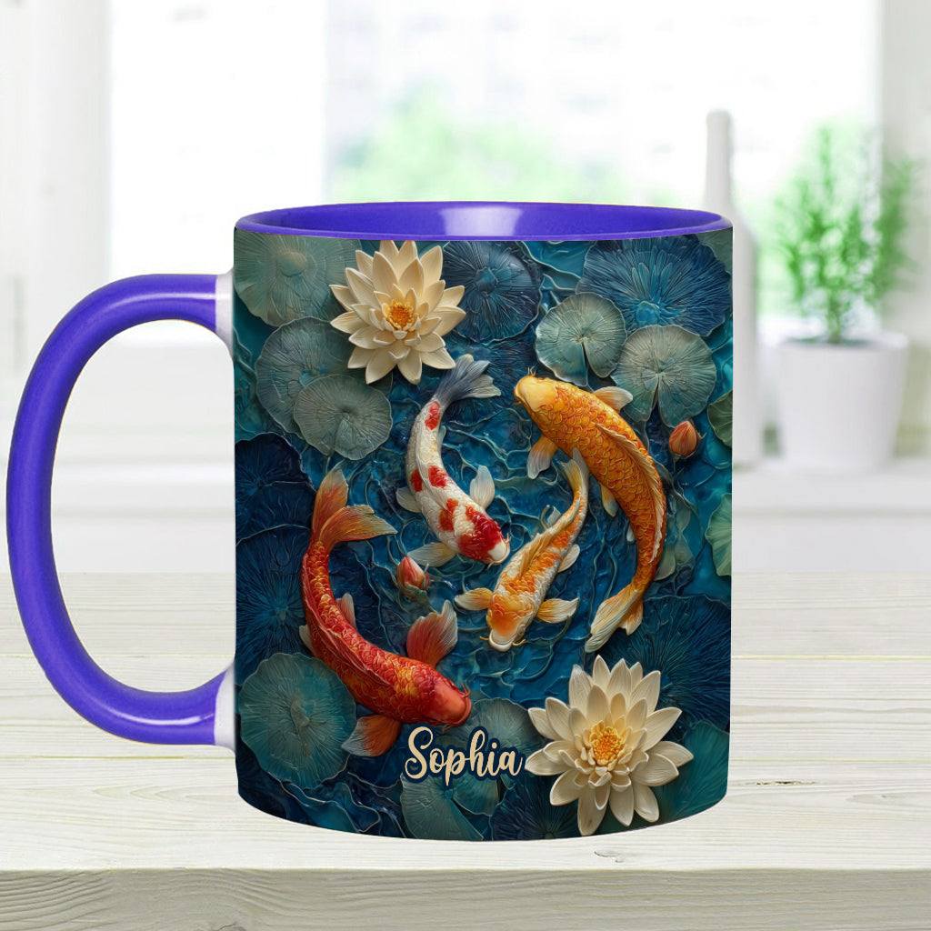 Beautiful Fish - Personalized Koi Fish Accent Mug