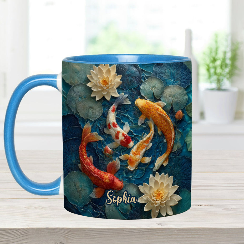 Beautiful Fish - Personalized Koi Fish Accent Mug
