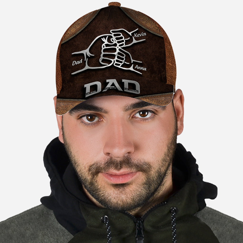 Dad The Man The Myth The Legend First Bump - Personalized Father Classic Cap