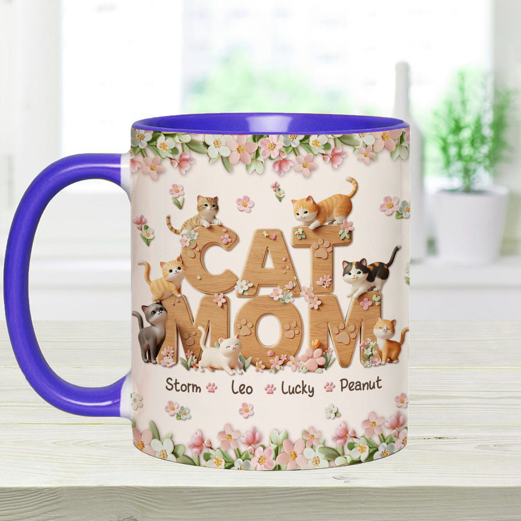Cat Mom - Personalized Cat Accent Mug