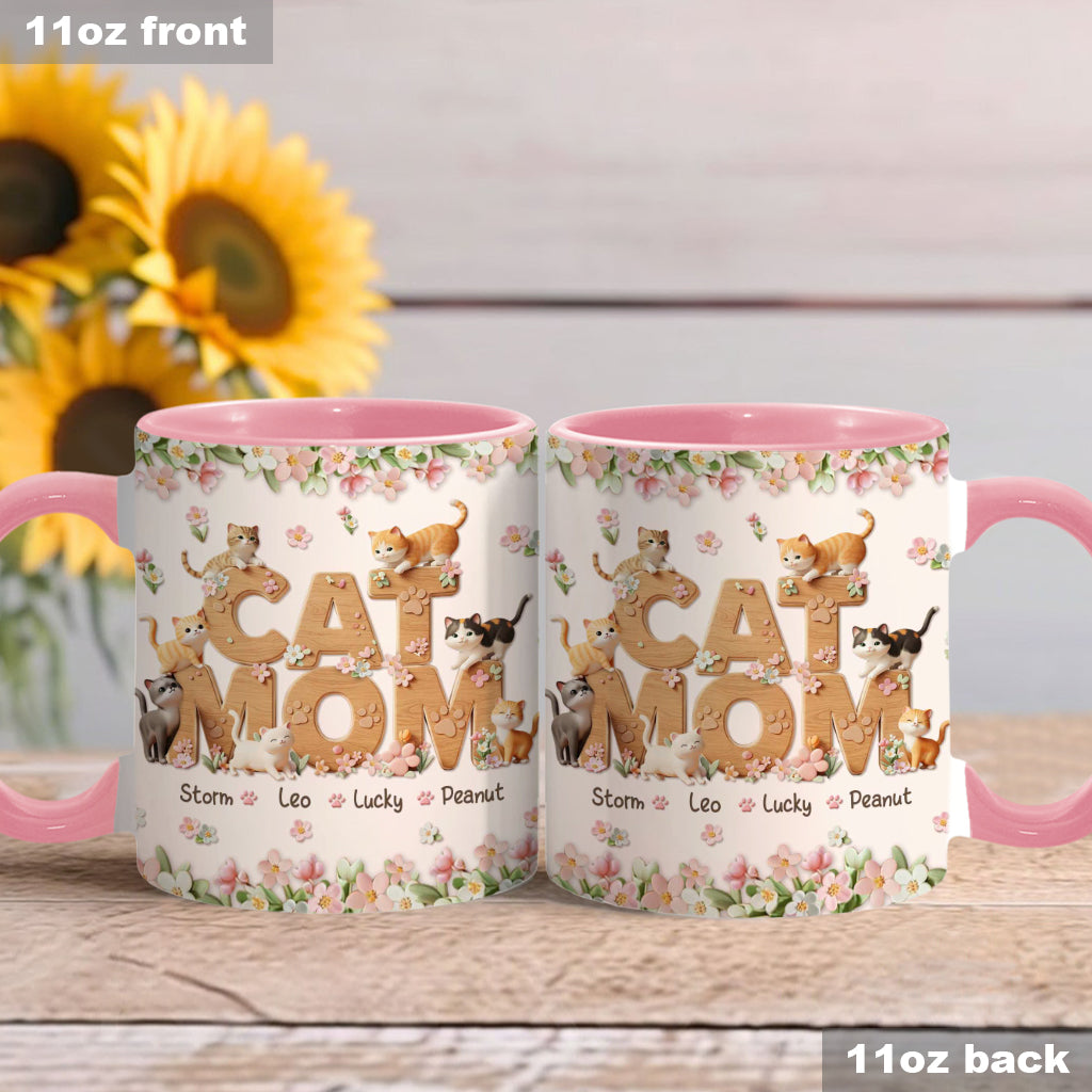 Cat Mom - Personalized Cat Accent Mug