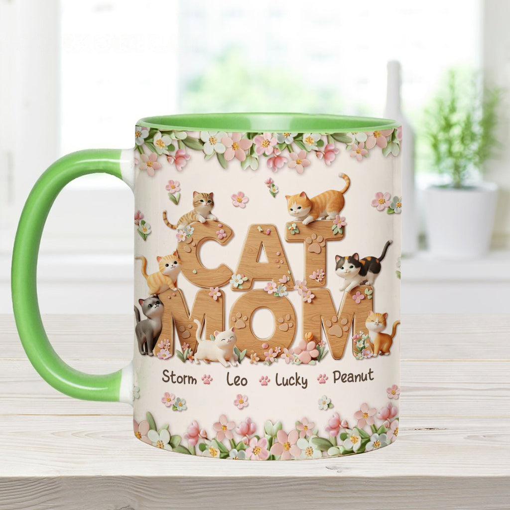 Cat Mom - Personalized Cat Accent Mug
