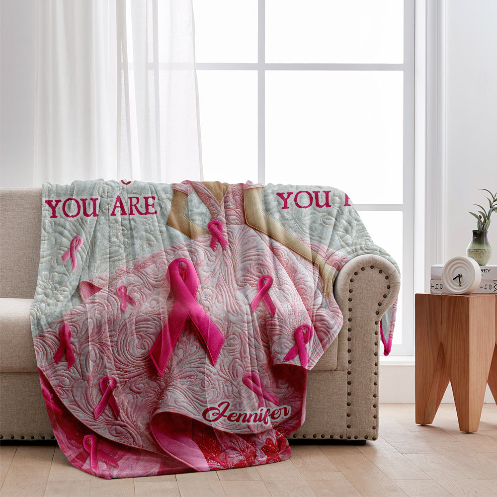 You Are Strong - Personalized Breast Cancer Awareness Blanket