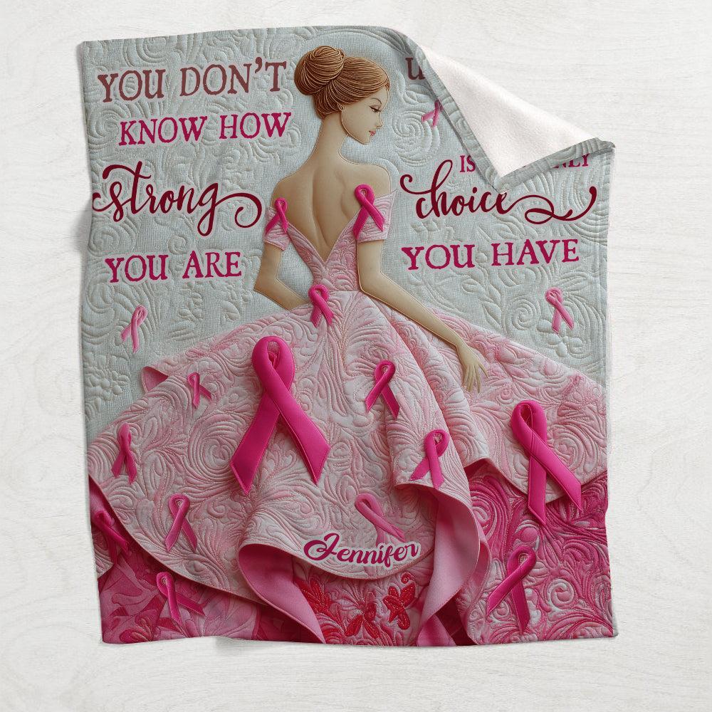 You Are Strong - Personalized Breast Cancer Awareness Blanket