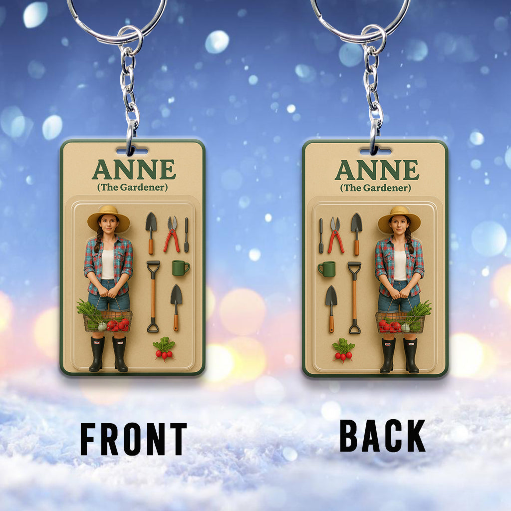 Custom Figure From Photo - Personalized Gardening Keychain