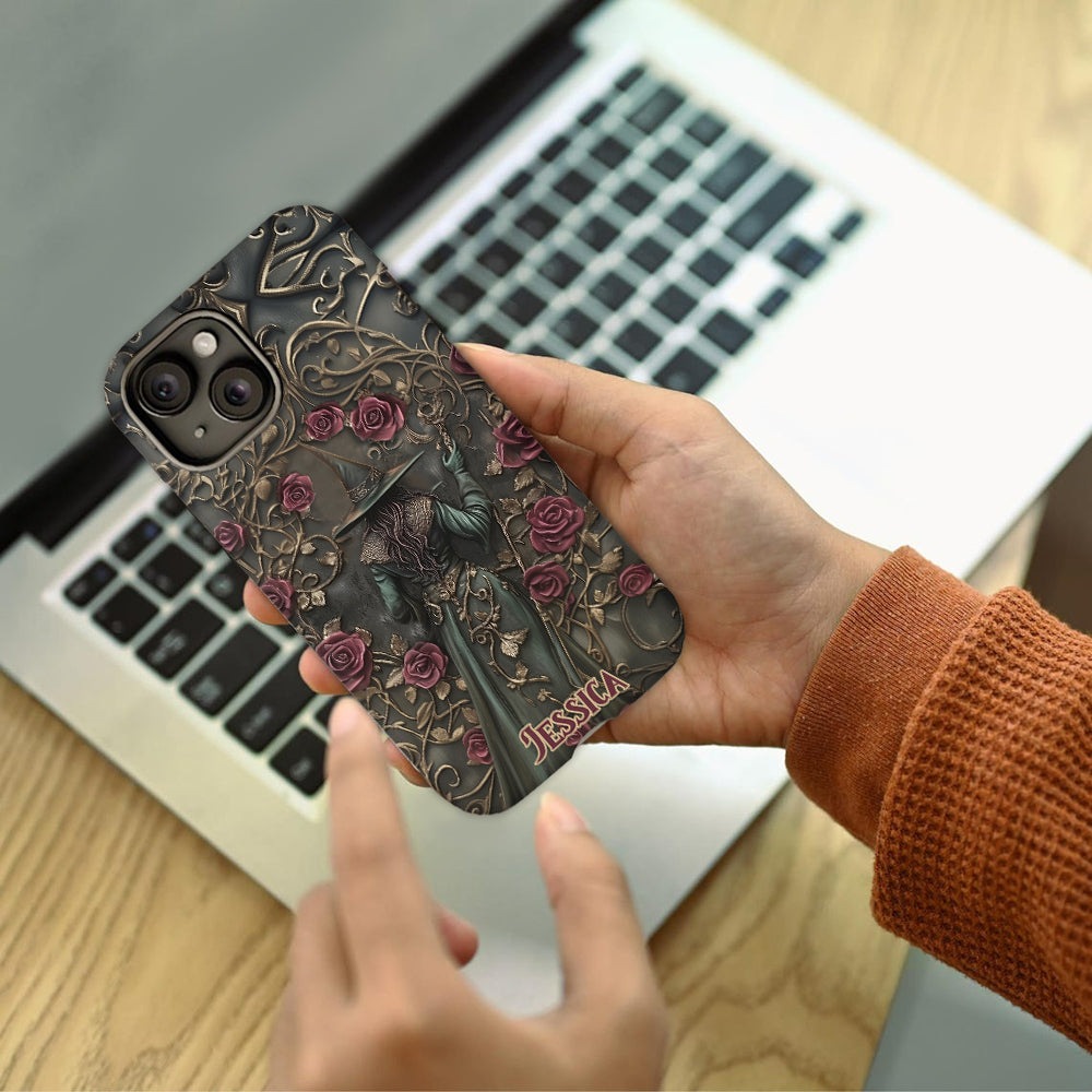 Beautiful Witch And Roses - Personalized Witch Full Print Phone Case