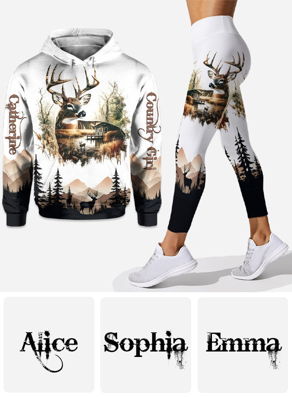 Fille de la campagne - Sweat à capuche et legging de chasse personnalisés