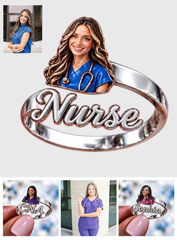 Nurse Life - Personalized Nurse Adjustable Shaped Ring