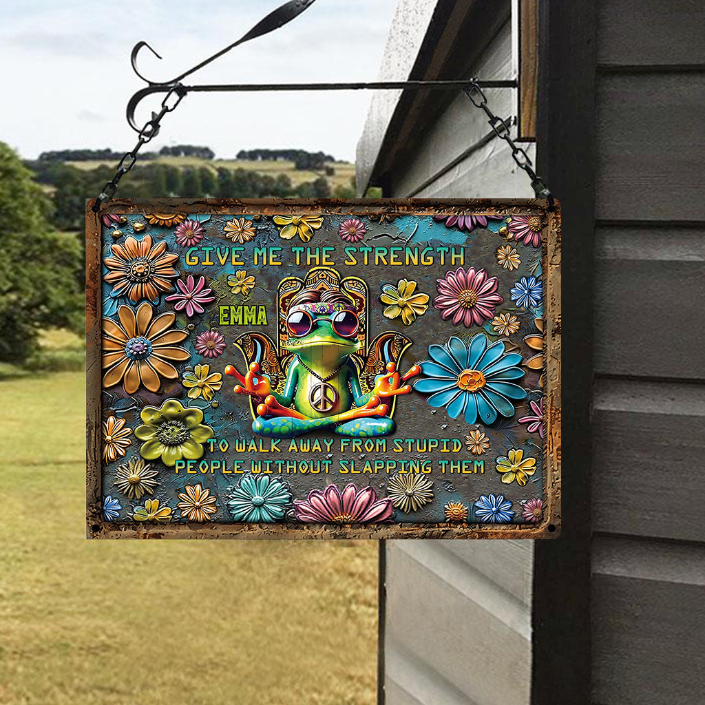 Give Me The Strength - Personalized Hippie Rectangle Metal Sign