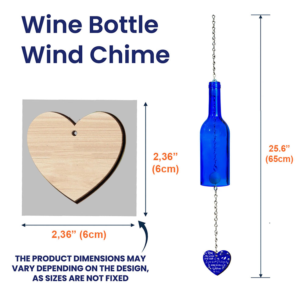 Hear The Wind And Think Of Me - Personalized Memorial Wine Bottle Wind Chime