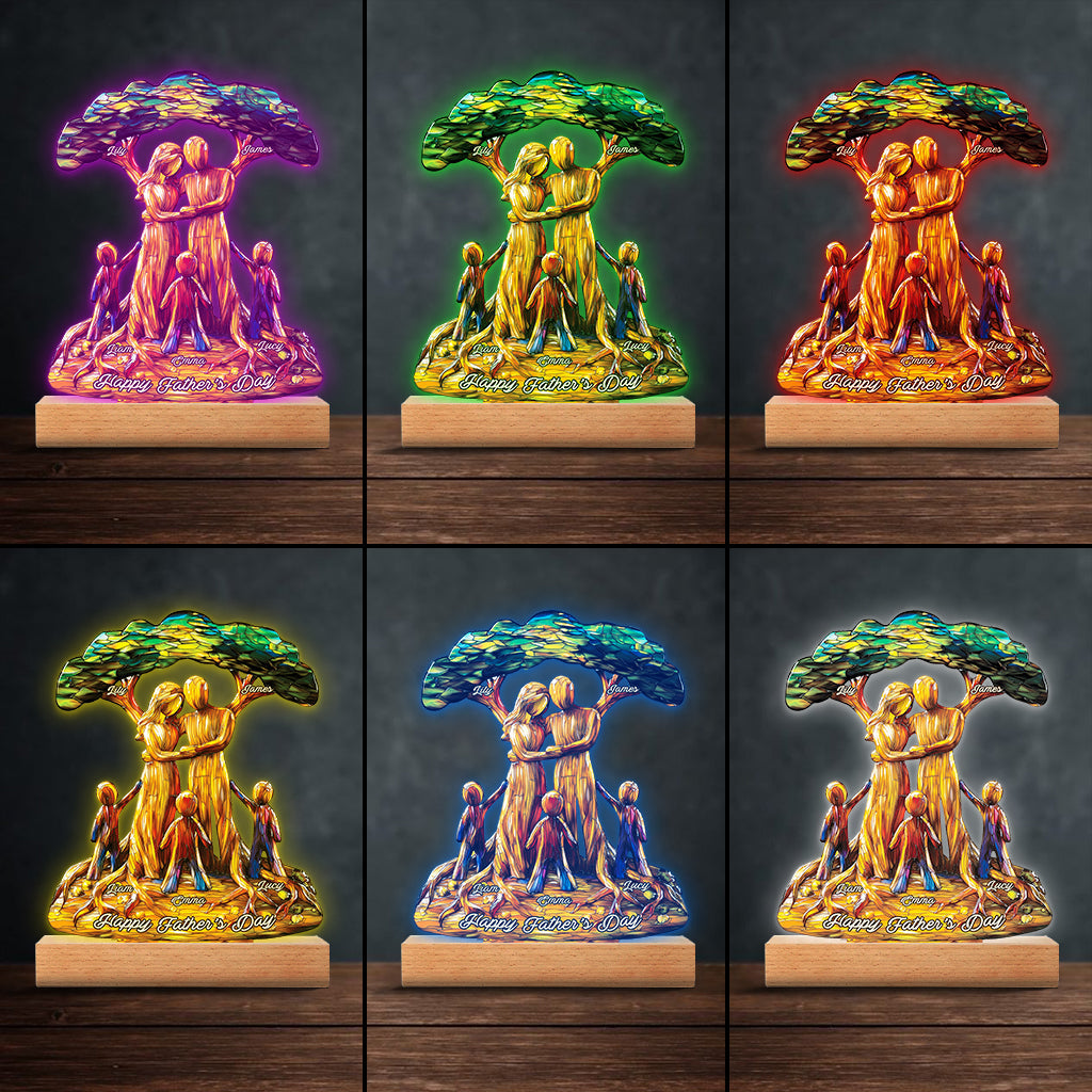 To Us You're The World - Personalized Father Shaped Plaque Light Base